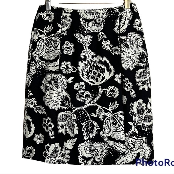 Vintage Dana Buchman 100% Silk Faux Wrap Skirt Size 8 - Picture 1 of 7